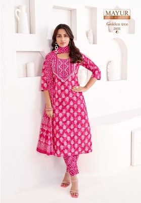 Golden tree vol 2 by Mayur Fashion Fully stitched kurti bottom and dupatta at low rate readymade suit catalogs