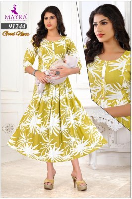 Good News by Mayra Pure Reyon Printed Umbrella Feeding Kurti at affordable rate kurtis catalogs