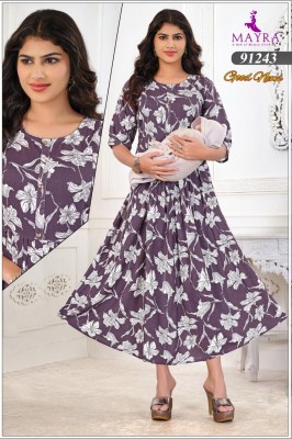 Good News by Mayra Pure Reyon Printed Umbrella Feeding Kurti at affordable rate kurtis catalogs
