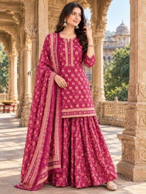 Gopi Dress Pure Cotton Short Kurti Flared Skirt Dupatta 3-Piece Set   Size wise Combo Set