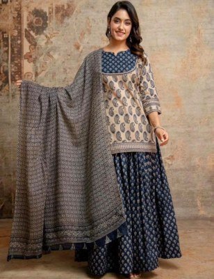 Gopi Dress Pure Cotton Short Kurti  Skirt Dupatta 3-Piece Set Size wise Combo Set