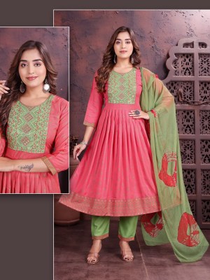 Green tomato by Stuti exclusive printed ghera kurti pant and dupatta catalogue at low rate readymade suit catalogs