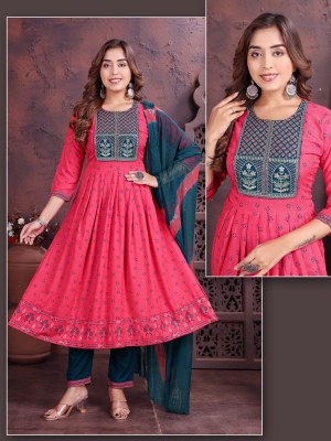 Green tomato by Stuti exclusive printed ghera kurti pant and dupatta catalogue at low rate readymade suit catalogs
