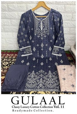Gulaal Vol 11 by Luxury Cotton Designer Kurti Pant and Dupatta catalogue at affordable rate Gull Ahamed