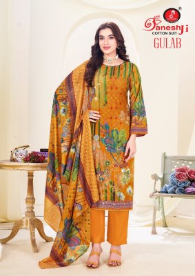 Gulab vol 1 by Ganeshji pure Heavy Soft Cotton aari work unstitched suit catalogue with affordable rate dress material catalogs