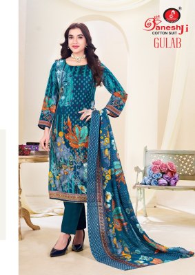 Gulab vol 1 by Ganeshji pure Heavy Soft Cotton aari work unstitched suit catalogue with affordable rate dress material catalogs