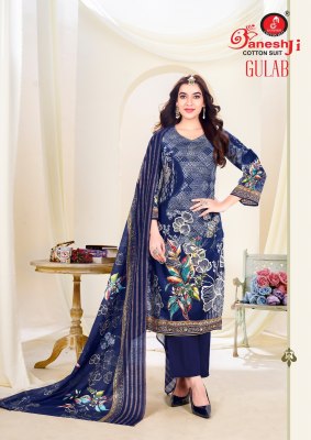 Gulab vol 1 by Ganeshji pure Heavy Soft Cotton aari work unstitched suit catalogue with affordable rate dress material catalogs