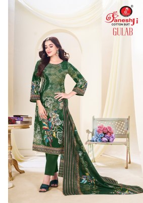 Gulab vol 1 by Ganeshji pure Heavy Soft Cotton aari work unstitched suit catalogue with affordable rate dress material catalogs