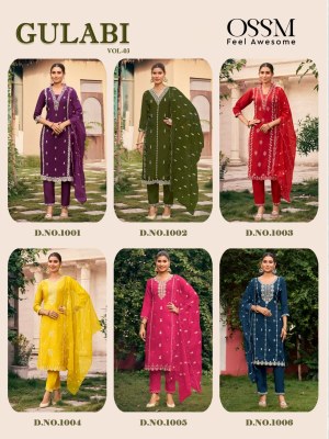 Gulabi by Ossm Heavy embroidered Kurti top with dupatta catalogue at low price readymade suit catalogs
