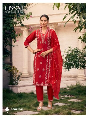 Gulabi by Ossm Roman Silk Heavy Embroidered hand work readymade suit collection in amavi expo readymade suit catalogs