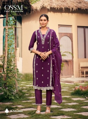 Gulabi by Ossm Roman Silk Heavy Embroidered hand work readymade suit collection in amavi expo readymade suit catalogs