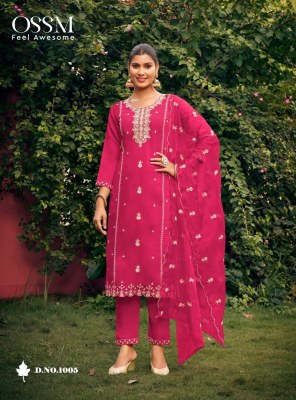 Gulabi by Ossm Roman Silk Heavy Embroidered hand work readymade suit collection in amavi expo readymade suit catalogs