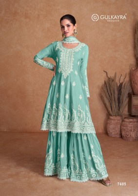 Gulkaya designer by flory  designer front and back work   fancy sharara suit catalog at wholesale price readymade suit catalogs
