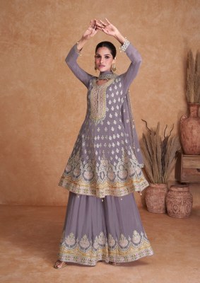 Gulkaya designer by flory  designer front and back work   fancy sharara suit catalog at wholesale price readymade suit catalogs