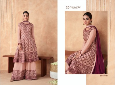 Gulkaya designer by izhaar nx real georgette and chinon fabric designer sharara suit at wholesale price readymade suit catalogs