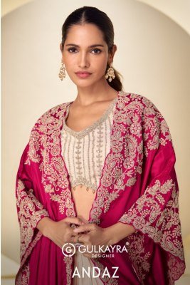 Gulkayra Designer ANDAZ 3-Piece Real Chinon Embroidery Suit with Front & Back Work 
