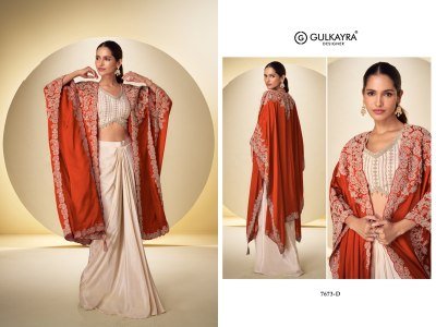 Gulkayra Designer ANDAZ 3-Piece Real Chinon Embroidery Suit with Front & Back Work Indo Western