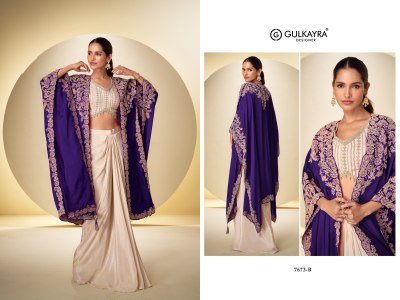Gulkayra Designer ANDAZ 3-Piece Real Chinon Embroidery Suit with Front & Back Work Indo Western