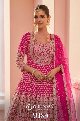 Gulkayra Designer Alika Real Georgette Hand Work Skirt Suit 