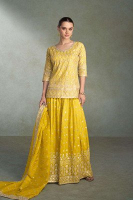 Gulkayra Designer Kasturi Simar Silk Embroidered Palazzo Suit Set Fancy Palazzo suit catalogue
