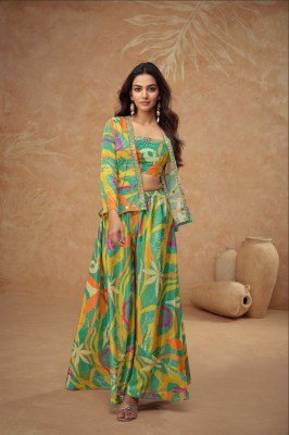 Gulkayra Designer Kiera Exclusive Ensemble Chinon Silk Digital Print Suit with Embroidery And Hand Work Wholesale fancy sharara suit Catalogs