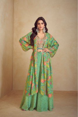 Gulkayra Designer Kiera Exclusive Ensemble Chinon Silk Digital Print Suit with Embroidery And Hand Work Wholesale fancy sharara suit Catalogs