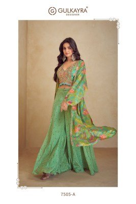 Gulkayra Designer Kiera Exclusive Ensemble Chinon Silk Digital Print Suit with Embroidery And Hand Work Wholesale fancy sharara suit Catalogs