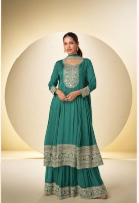 Gulkayra Designer Nargis Premium Real Chinon Embroidered Suit Set 