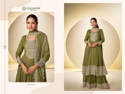 Gulkayra Designer Nargis Premium Real Chinon Embroidered Suit Set readymade suit catalogs