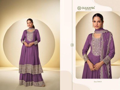 Gulkayra Designer Nargis Premium Real Chinon Embroidered Suit Set readymade suit catalogs