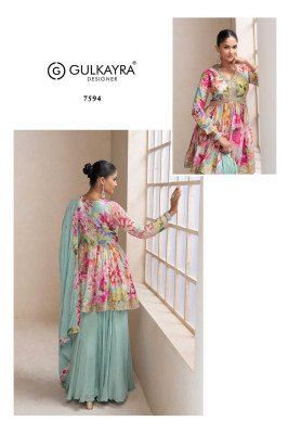Gulkayra Designer Raaga Real Chinon Embroidered Suit Set Wholesale Ethnic Collection readymade suit catalogs