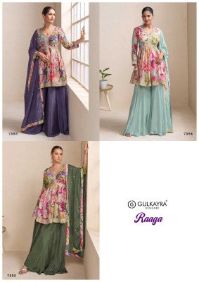 Gulkayra Designer Raaga Real Chinon Embroidered Suit Set Wholesale Ethnic Collection readymade suit catalogs