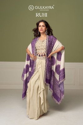 Gulkayra Designer Ruhi 3-Piece Real Chinon Embroidery Work Suit Set 