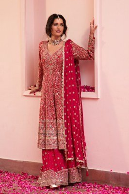 Gulkayra Designer SAIRA Real Georgette Embroidery Plazzo Suit Fancy Palazzo suit catalogue