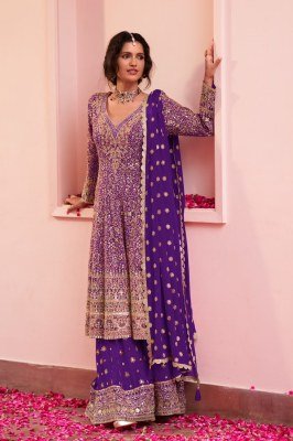 Gulkayra Designer SAIRA Real Georgette Embroidery Plazzo Suit Fancy Palazzo suit catalogue