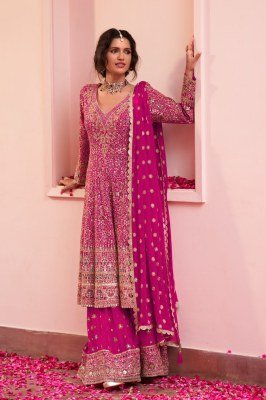 Gulkayra Designer SAIRA Real Georgette Embroidery Plazzo Suit Fancy Palazzo suit catalogue