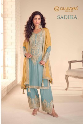 Gulkayra Designer Sadika Real Chinon Embroidered Suit Party Wear 