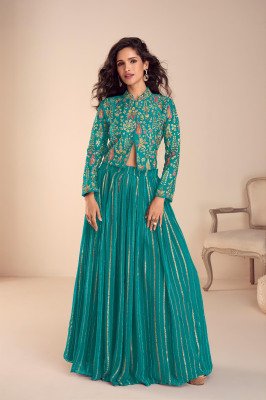 Gulkayra Designer Sargam Real Vichitra Silk Crop Top Gown Collection readymade suit catalogs