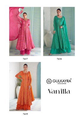 Gulkayra Designer Vanilla Real Chinon Suit Set Buy Online Price readymade suit catalogs