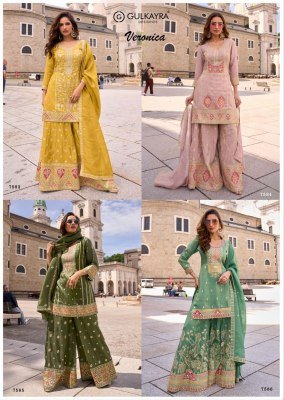 Gulkayra Designer Veronica Real Simar Silk Redymade Suit Collection Wholesale Product readymade suit catalogs