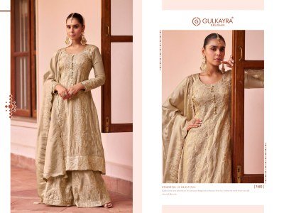 Gulkayra Designer ZEENAT Real Simar Silk Embroidery Hand Work Palazzo Set Fancy Palazzo suit catalogue