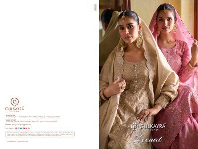 Gulkayra Designer ZEENAT Real Simar Silk Embroidery Hand Work Palazzo Set Fancy Palazzo suit catalogue