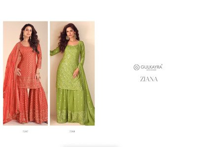 Gulkayra Designer Ziana Real Georgette Palazzo Set Fancy Palazzo suit catalogue