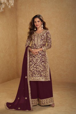 Gulkayra Suhani Real Georgette Heavy Embroidery Plazzo Set readymade suit catalogs