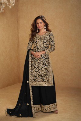 Gulkayra Suhani Real Georgette Heavy Embroidery Plazzo Set readymade suit catalogs