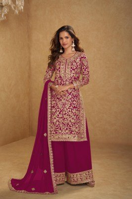 Gulkayra Suhani Real Georgette Heavy Embroidery Plazzo Set readymade suit catalogs