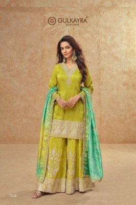 Gulkayra Tisha Set Real Simar Silk Top  Bottom And Dupatta with Tabi Digital Silk Embroidery Wholesale kurtis catalogs