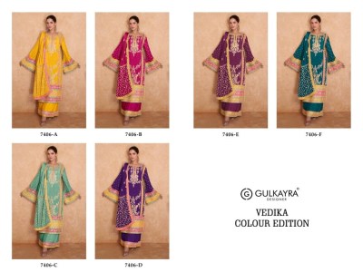 Gulkayra designer by vedika real chinon designer pakistani suit at wholesale price readymade suit catalogs