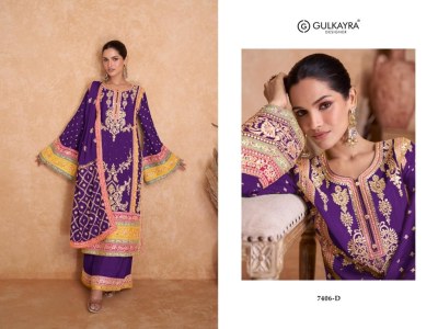 Gulkayra designer by vedika real chinon designer pakistani suit at wholesale price readymade suit catalogs