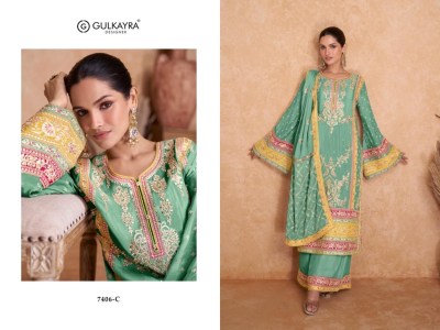 Gulkayra designer by vedika real chinon designer pakistani suit at wholesale price readymade suit catalogs